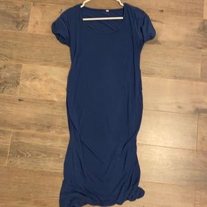 Navy blue Maternity dress, calf length, size M - great condition